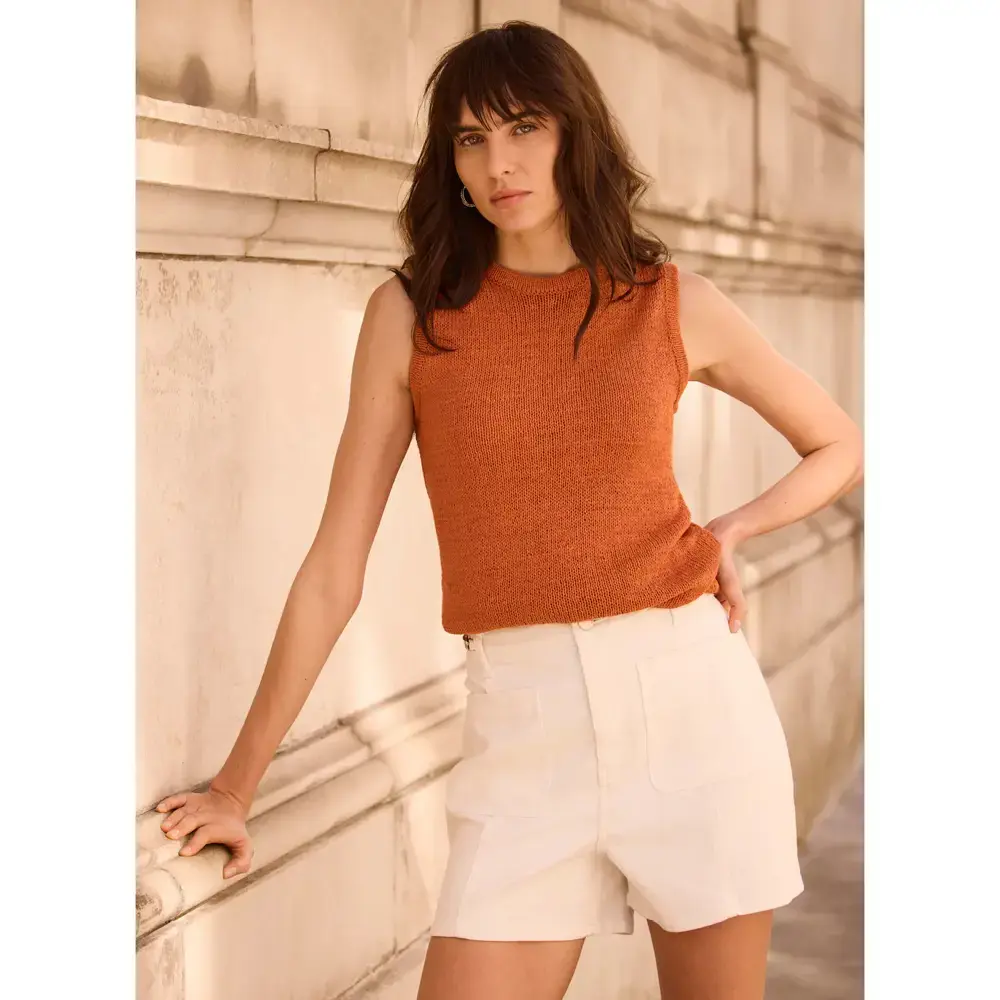 Mint Velvet Orange Cotton Blend Knit Top